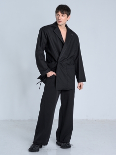 SS26 marynarka lniana lekka czarna przewiewna płaszczowa made in Poland_0003_KJ6_0553.jpg