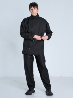 SS26 marynarka przeciwdeszczowa trench krótki czarny ze stójką_0019_KJ6_9351.jpg