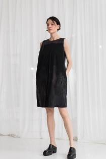 sukienka redesign trawiona rdzawy linoryt synthetic bawełniana