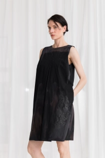 sukienka redesign trawiona rdzawy linoryt synthetic bawełniana